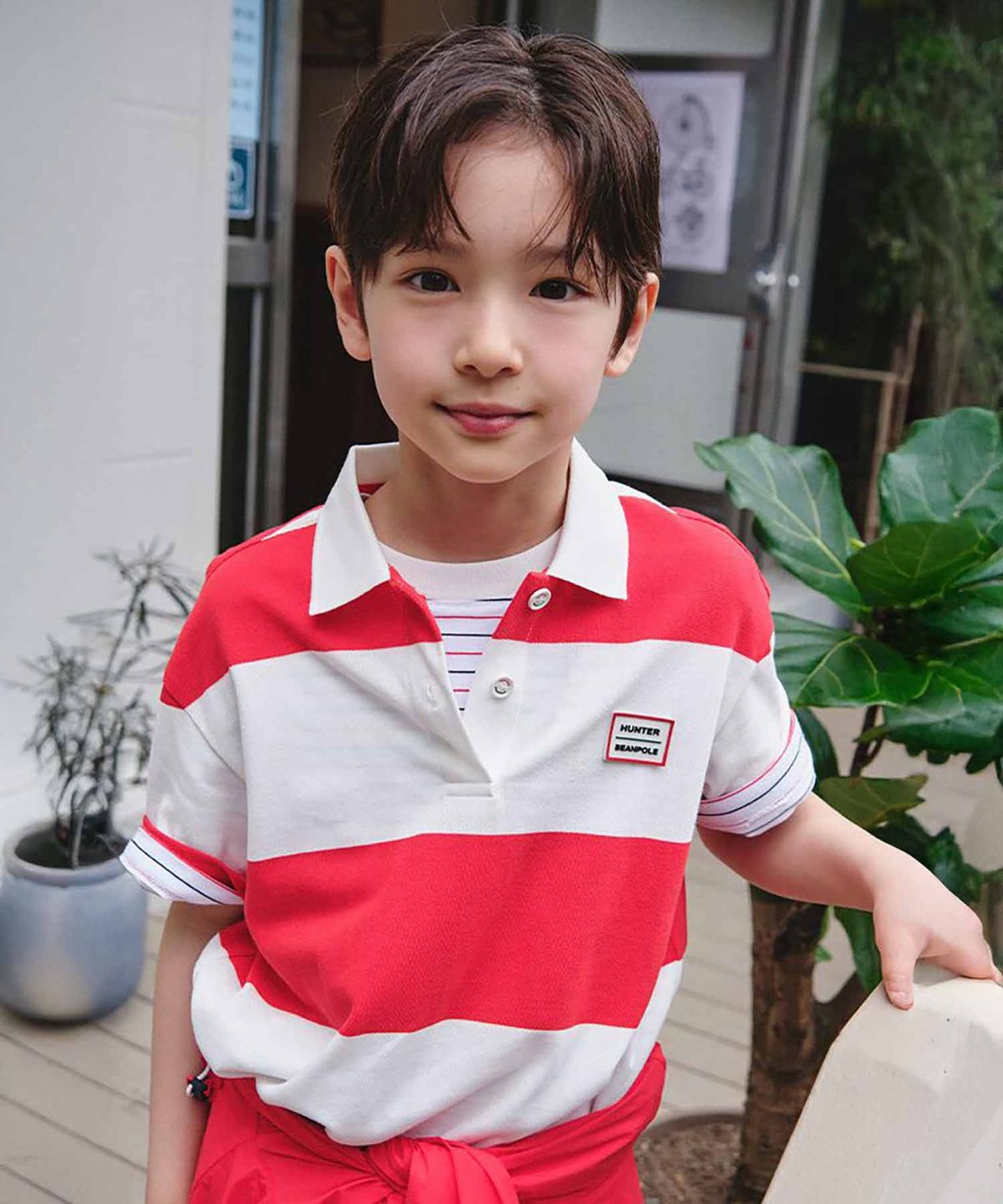 빈폴 키즈(BEANPOLE KIDS) [HUNTER] 피케 칼라 티셔츠  레드 (BI6642U066)