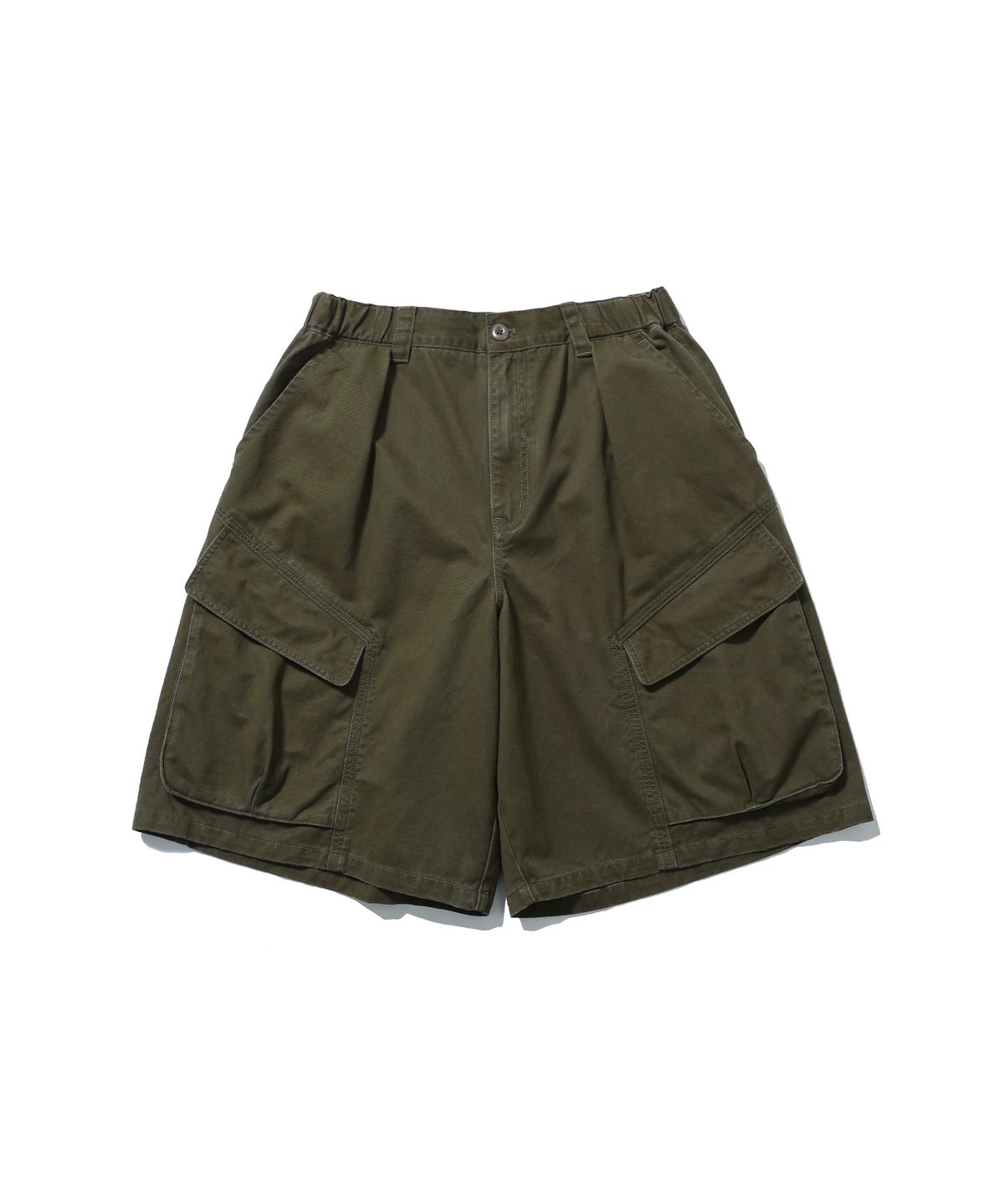 앵글런(ANGLAN) Structural Cargo Half Pants - Khaki