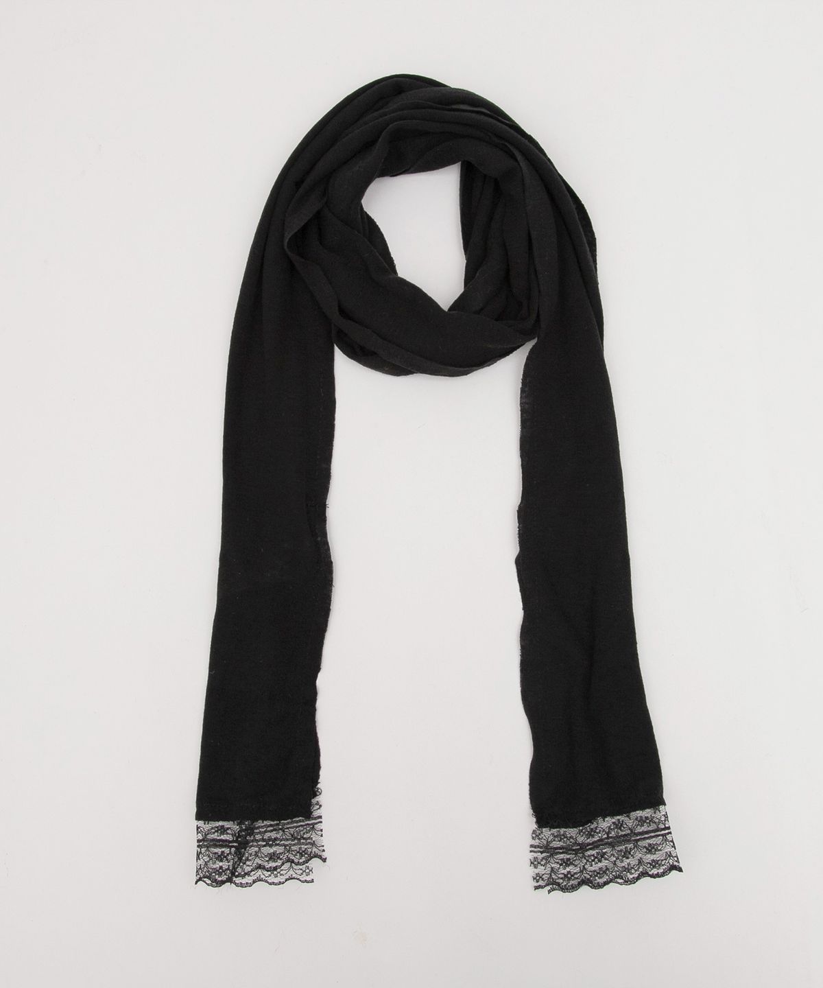 로라로라(ROLAROLA) LACE SLIM SCARF BLACK