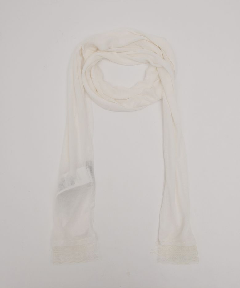 LACE SLIM SCARF IVORY