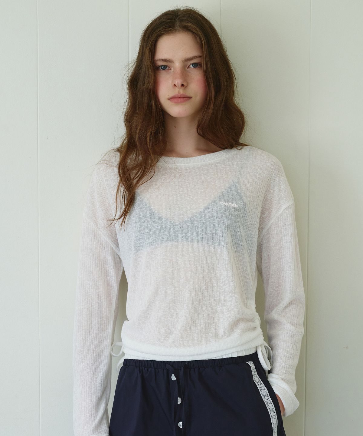 로라로라(ROLAROLA) SHEER LONG SLEEVE TOP WHITE
