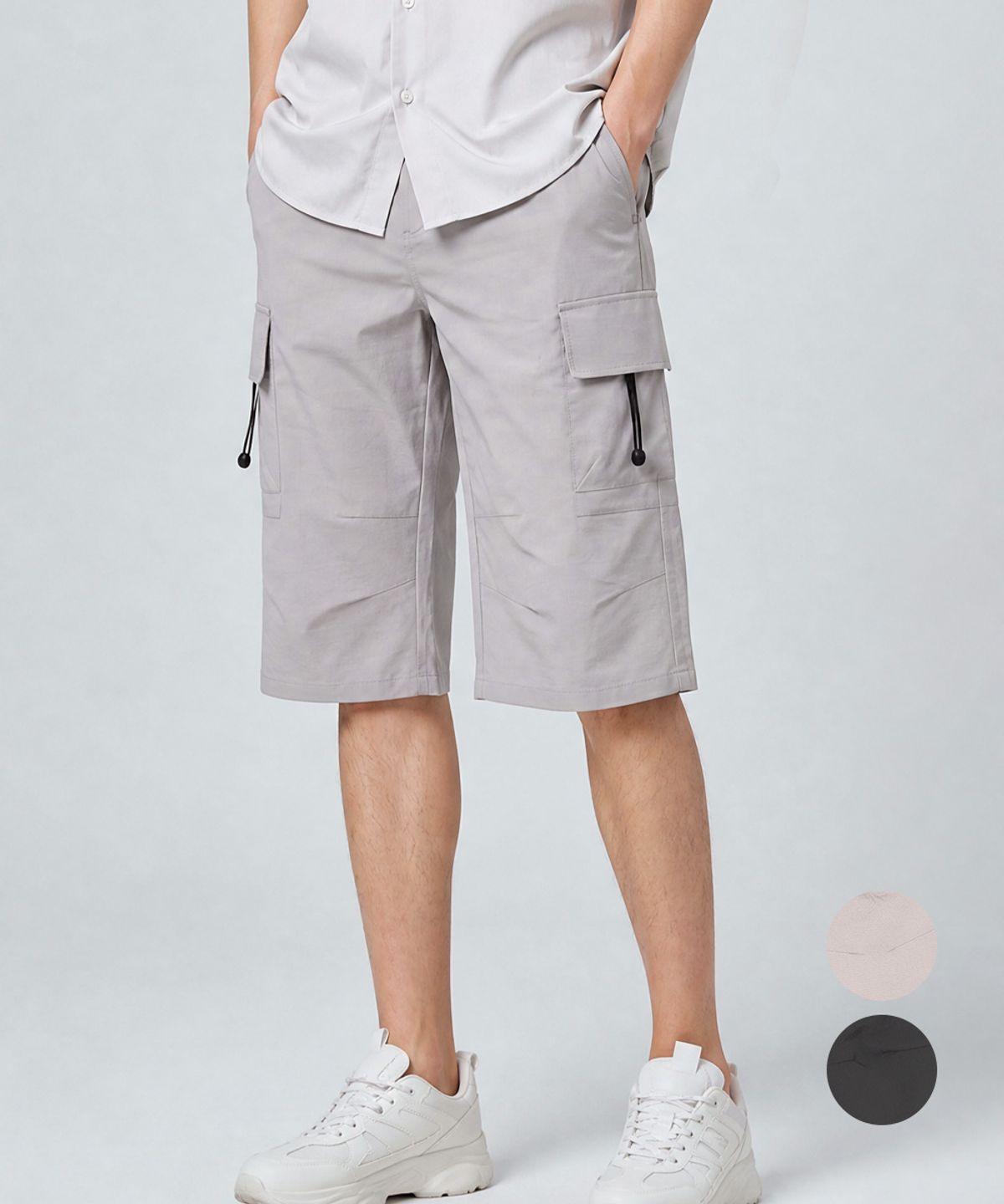 김영주 골프(KIM YOUNG JOO GOLF) 여름 쿨링 카고 7부 데일리 남성 밴딩 팬츠 KQMMHS35