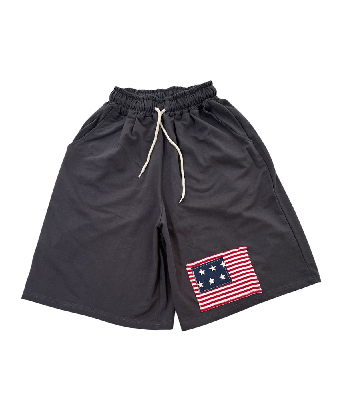 스케이터락(SK8ER ROCK) Lag Raid Patchwork Sweat Shorts ((Dark gray))