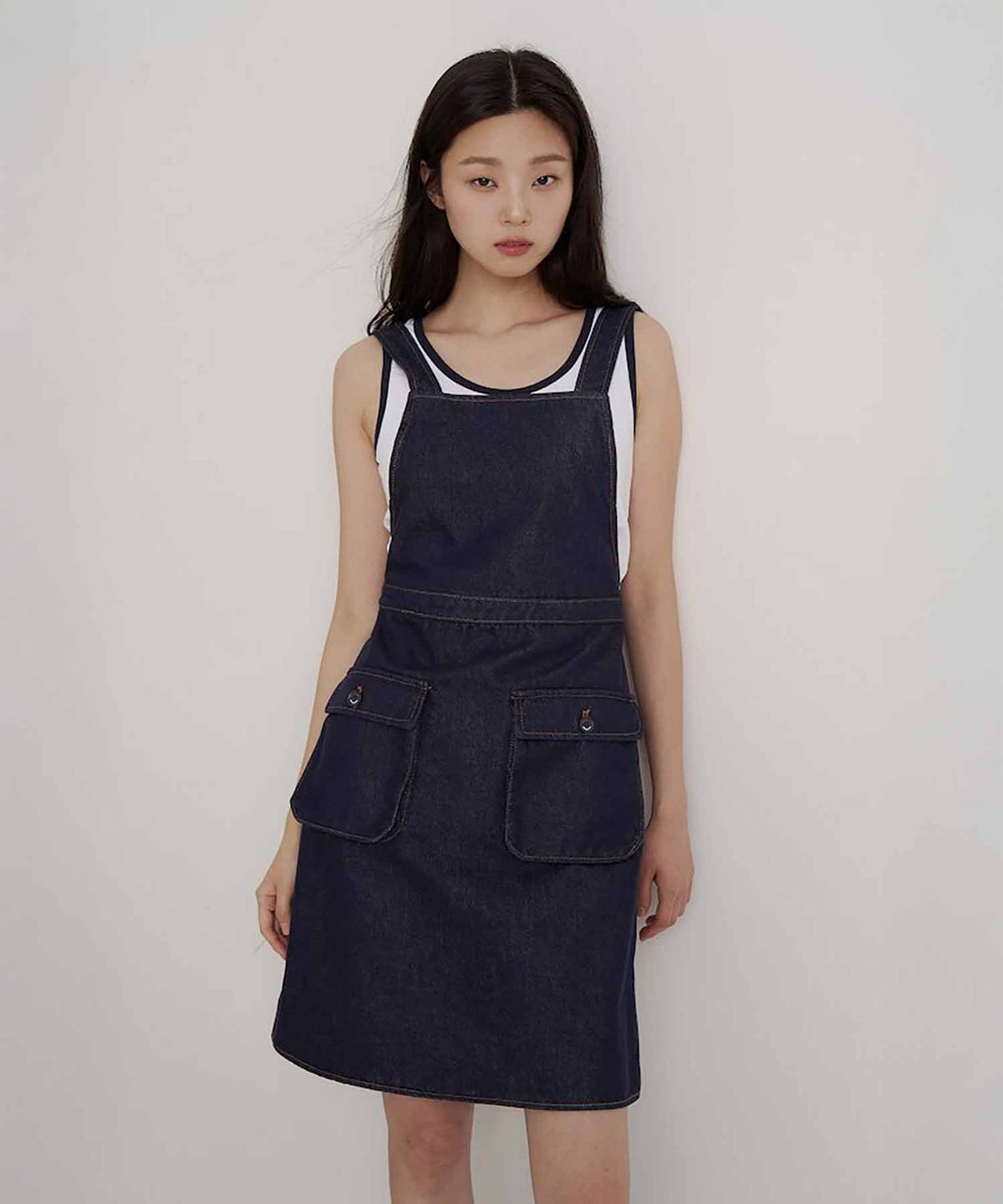 빈폴 레이디스(BEANPOLE LADIES) [HUNTER] 데님 에이프런 원피스  네이비 (BF6671K03R)