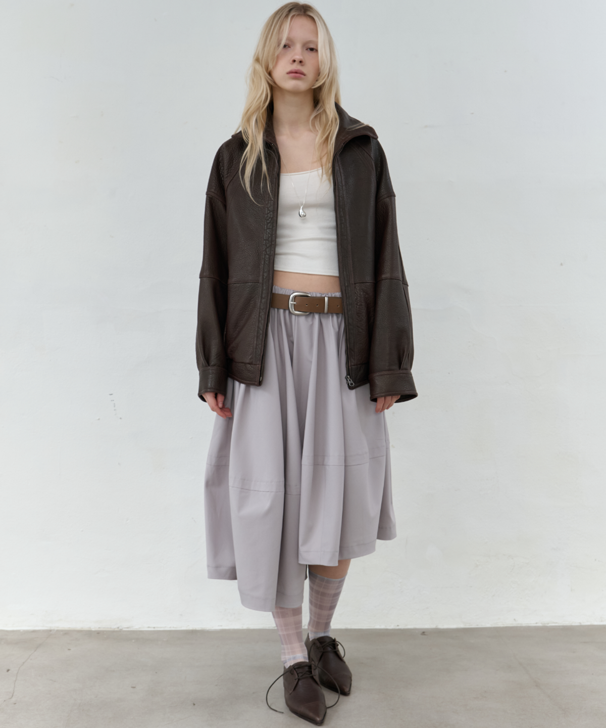 서란(SEORAN) Unbalance Volume Pants_Gray
