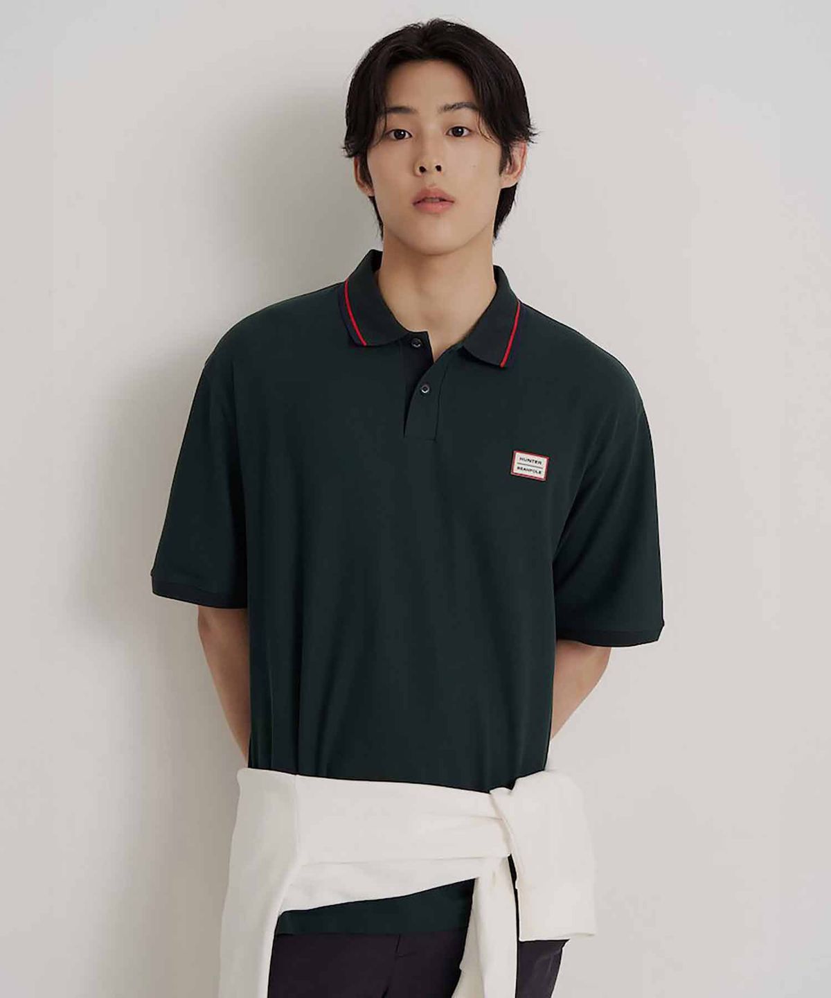 빈폴 멘(BEANPOLE MEN) [HUNTER] 티핑 칼라넥 티셔츠  그린