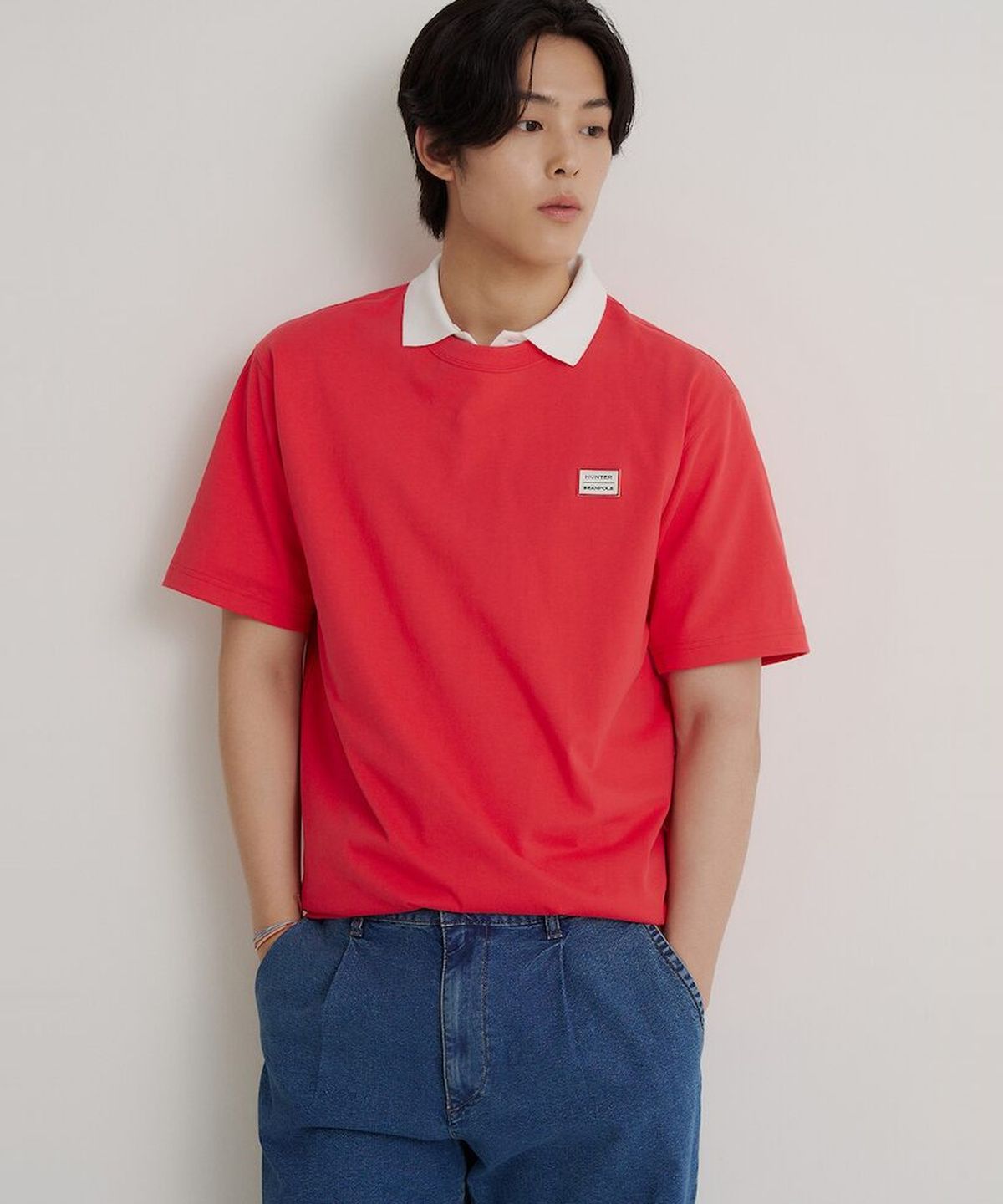 빈폴 멘(BEANPOLE MEN) [HUNTER] 그래픽 라운드넥 티셔츠  레드