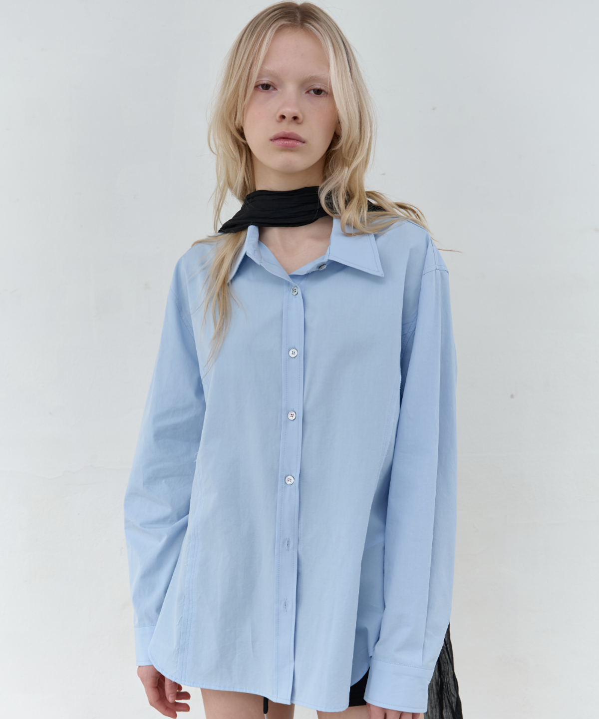 서란(SEORAN) Vintage Cotton Shirt_Skyblue