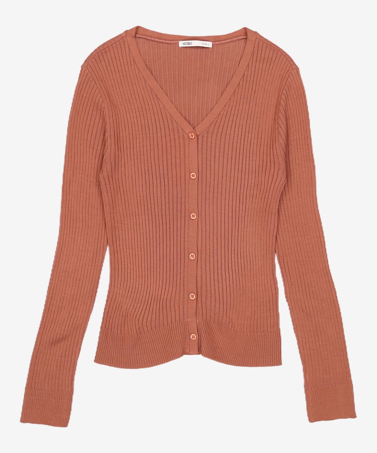 미쏘(MIXXO) 베이직 V넥 골지 가디건 MIWCKA930T L