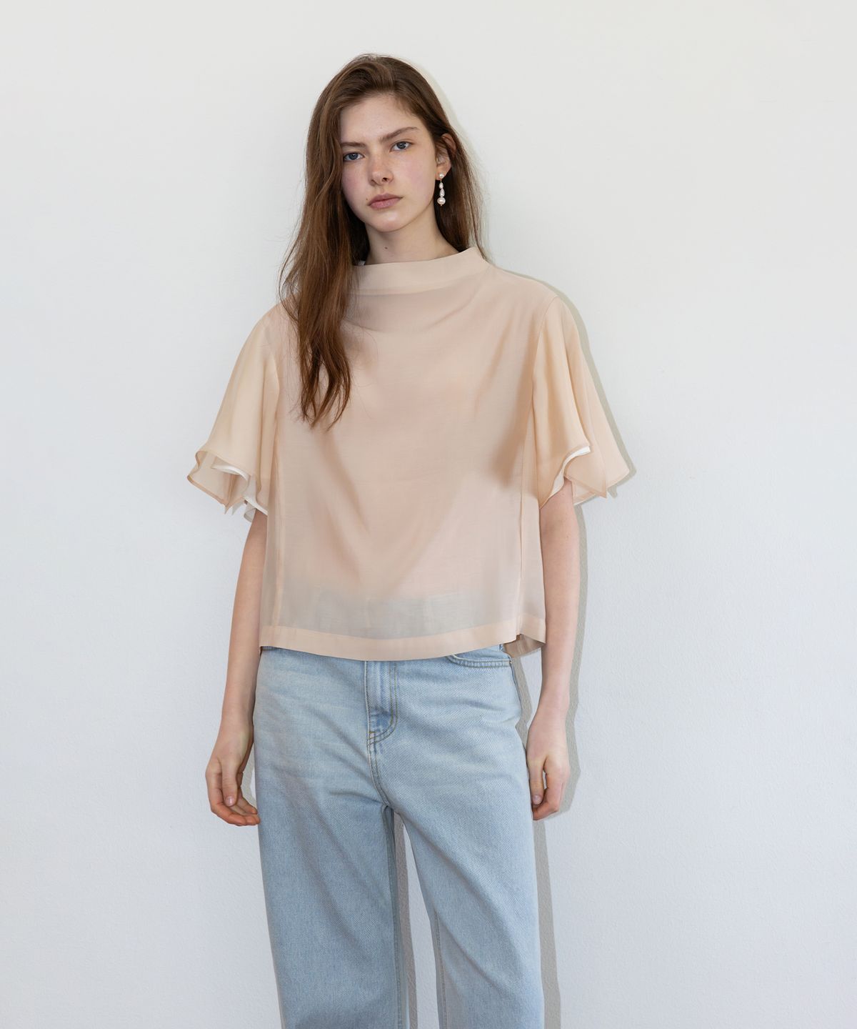 더 릴(THE LILLE) Flare Sleeve Blouse_Apricot