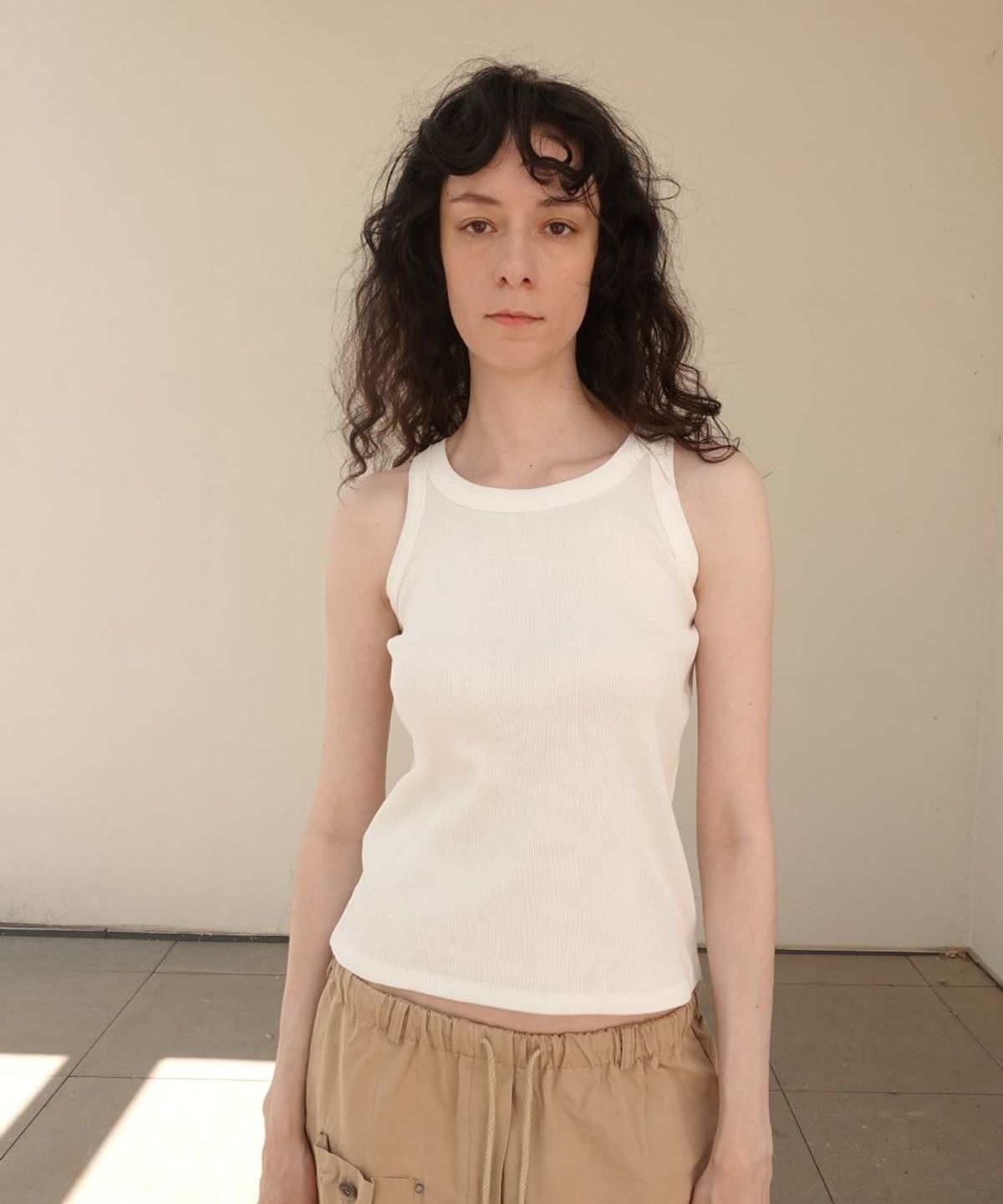네이로(NAYRO) Airy Rib Tank Top (ivory)