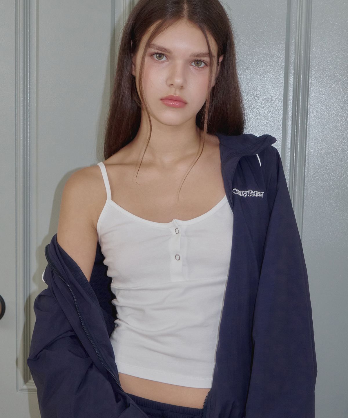 로시로우(LOSSYROW) Cotton Button Tank white