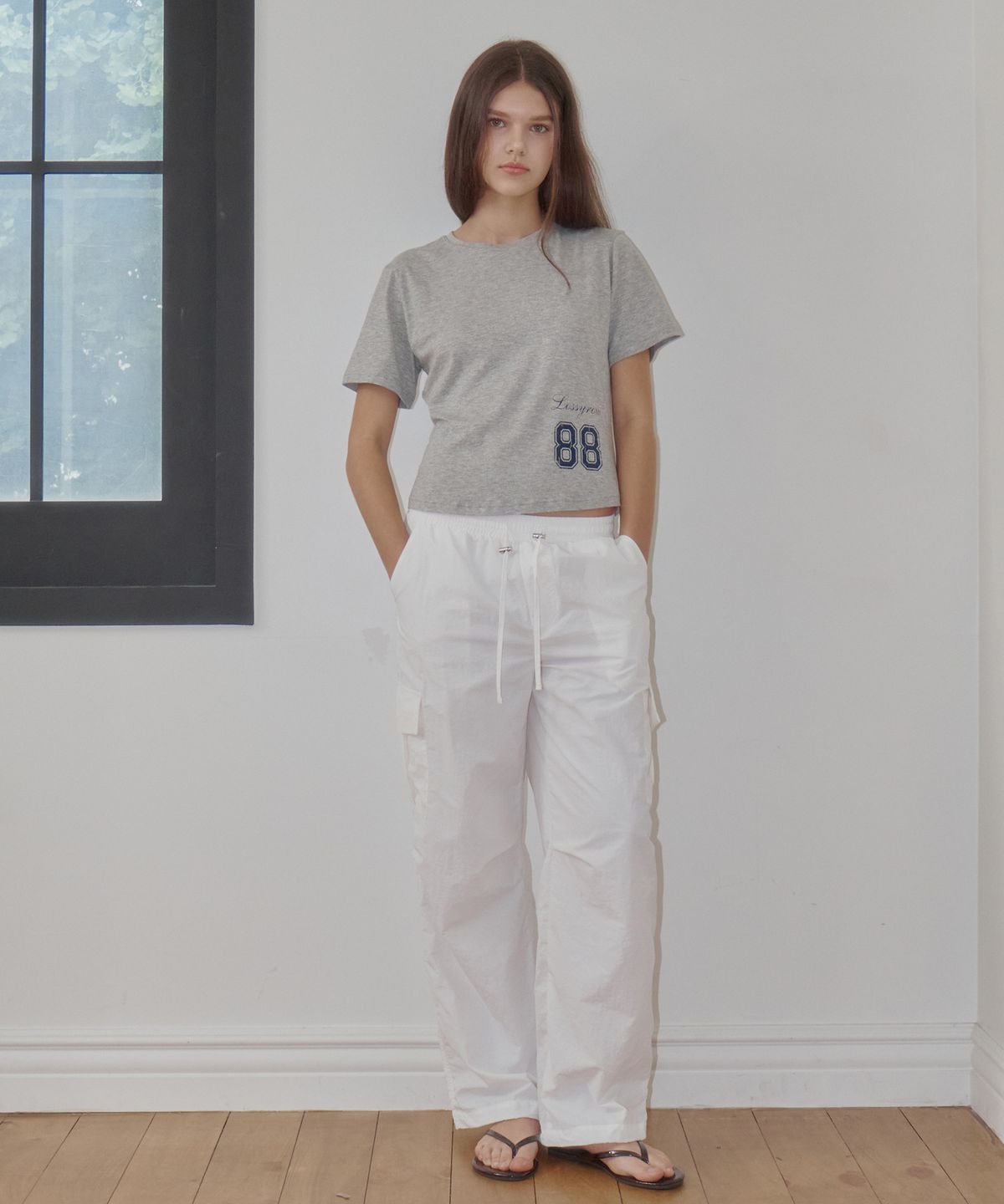 로시로우(LOSSYROW) 88 Varsity Slim Tee gray