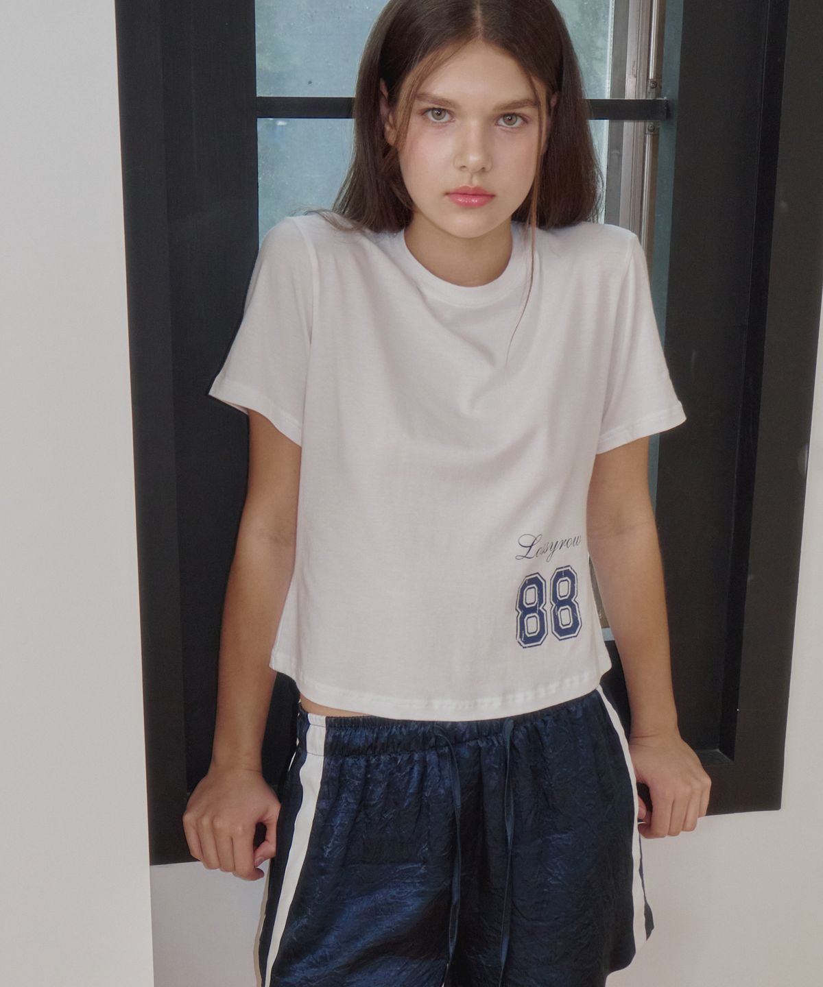 로시로우(LOSSYROW) 88 Varsity Slim Tee white