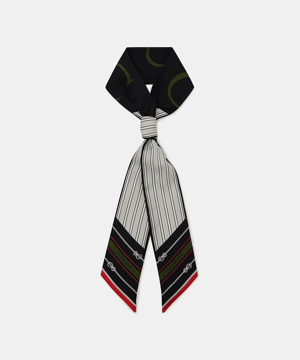 쿠론(COURONNE) Stripe Twill Scarf_RCAJX26143GRX