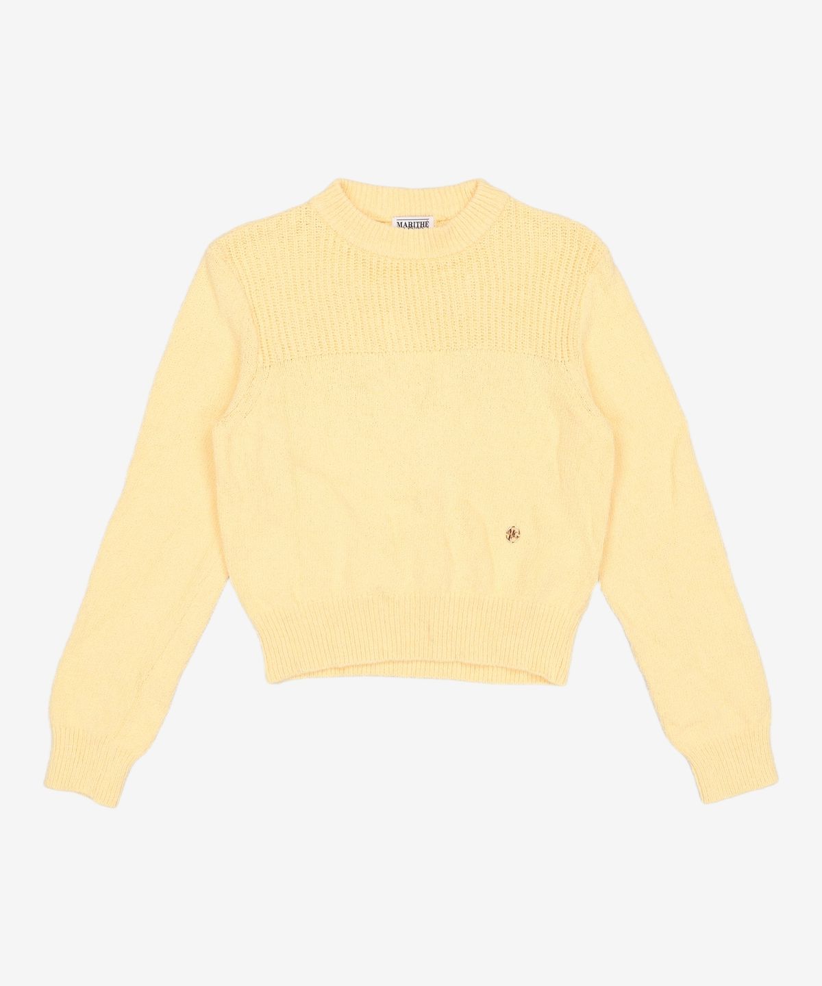 마리떼 프랑소와 저버(MARITHÉ + FRANҪOIS GIRBAUD) W BOUCLE CROP KNIT light yellow OS