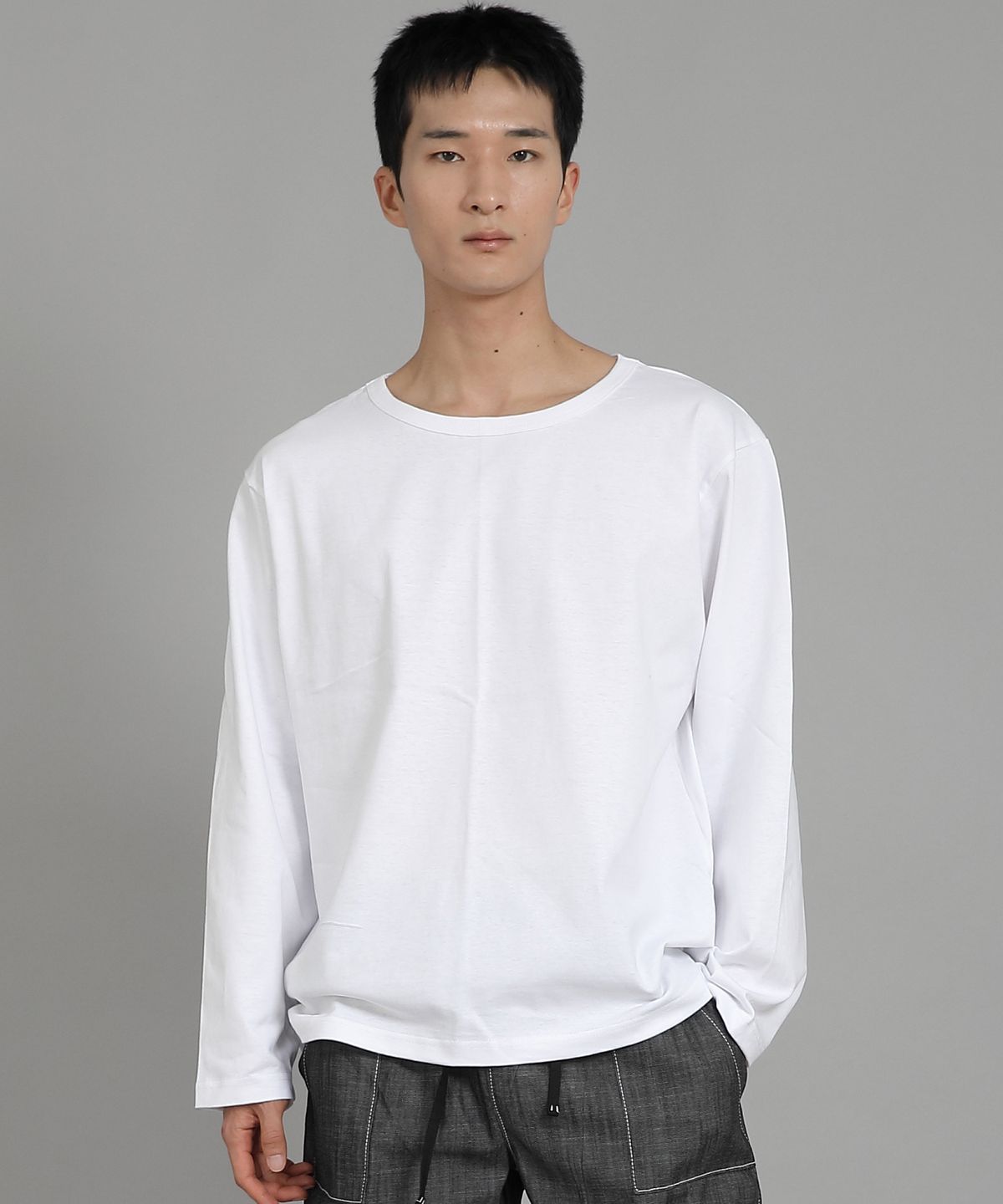 세인트크루(SAINTCREW) 무지 R넥 긴팔티셔츠 RRL-875 화이트