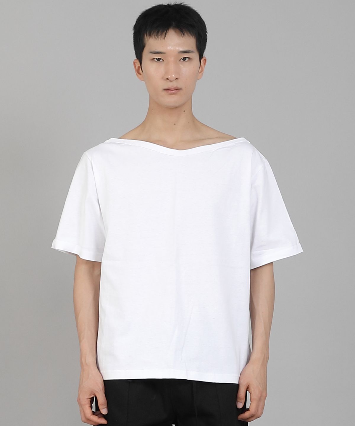 세인트크루(SAINTCREW) 무지 보트넥 반팔티셔츠 BSR-882 화이트
