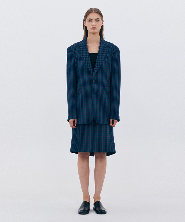 basic check blazer