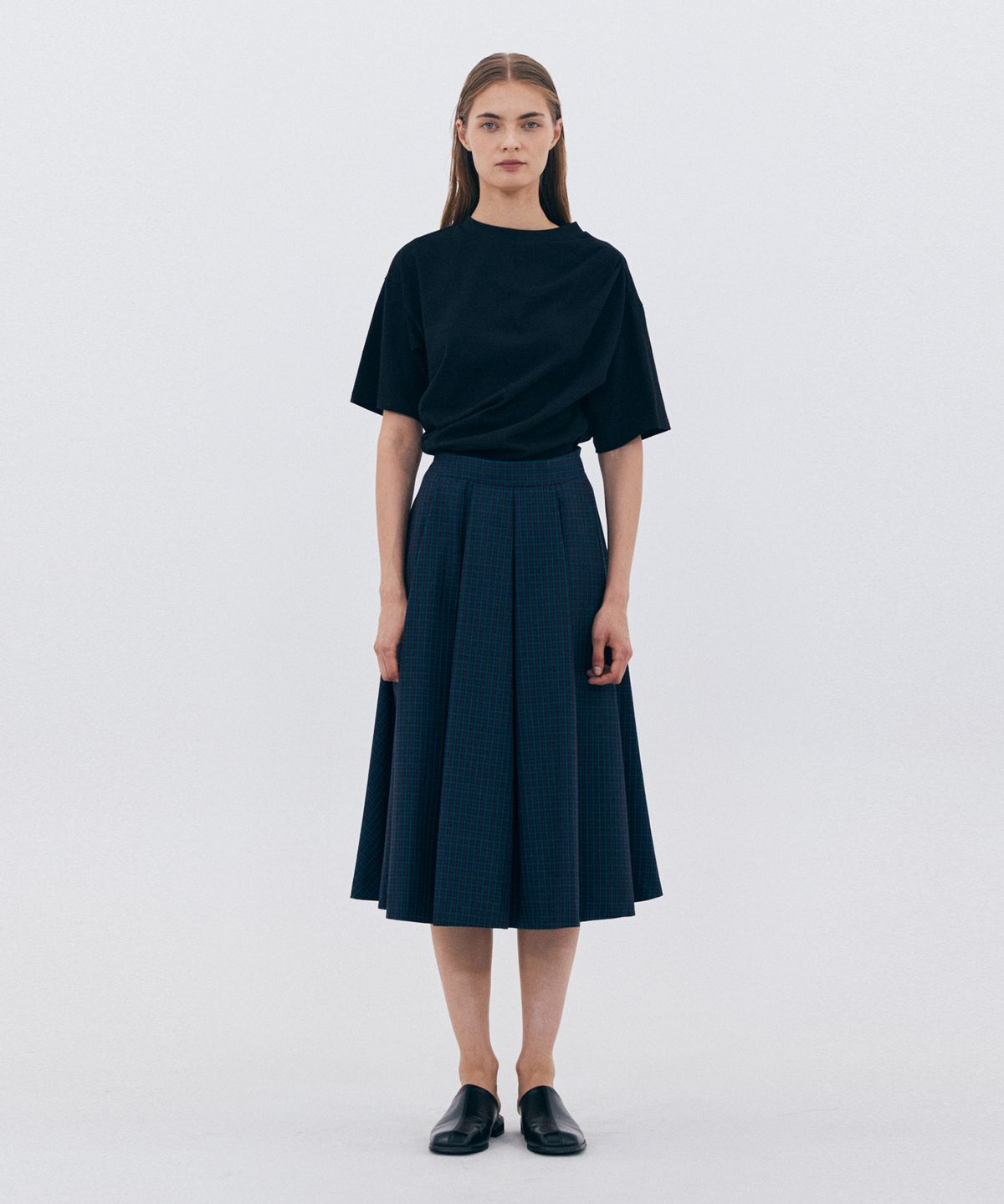 베데르미(VEDERMI) check flare skirt