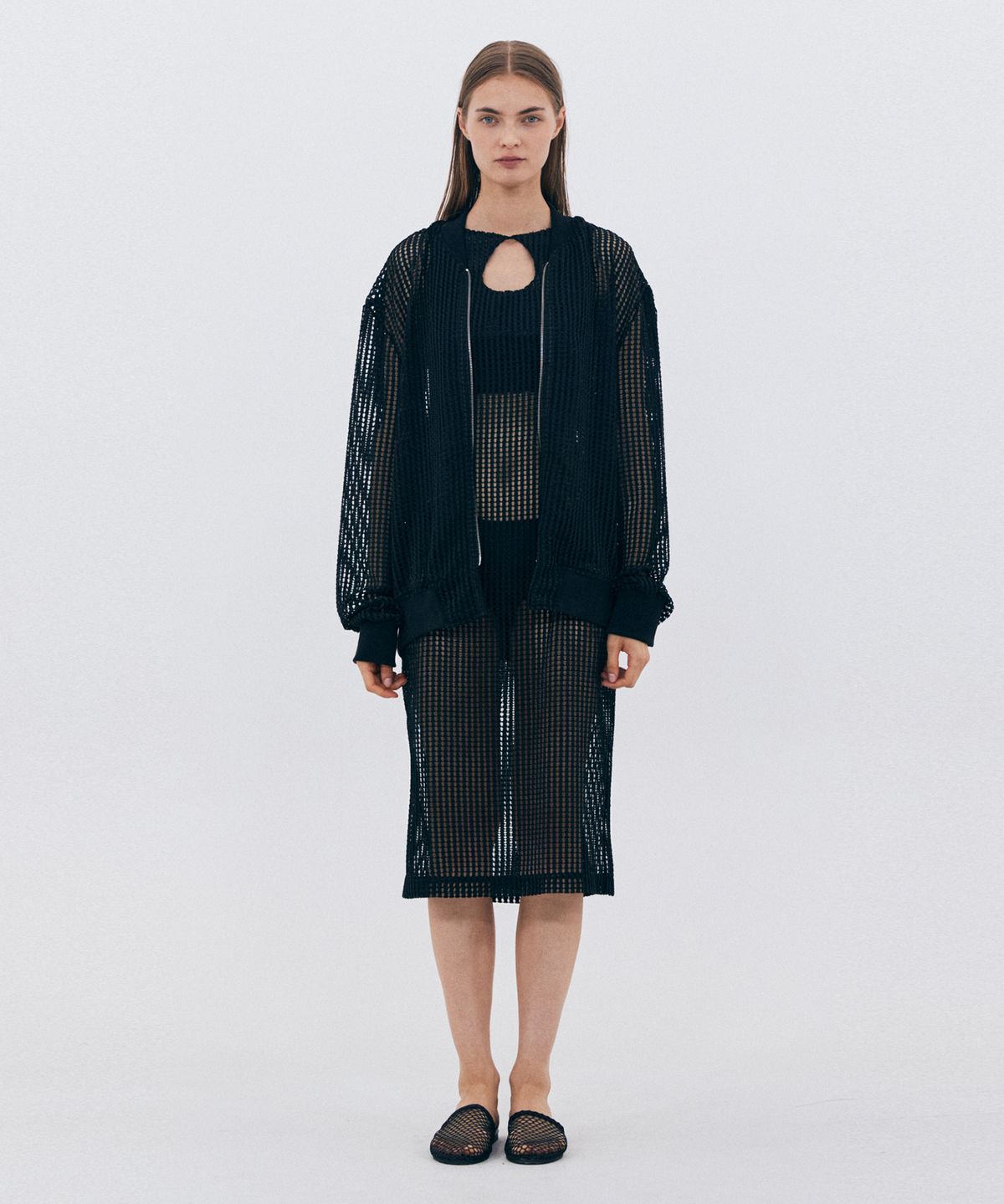 베데르미(VEDERMI) sheer mesh blouson