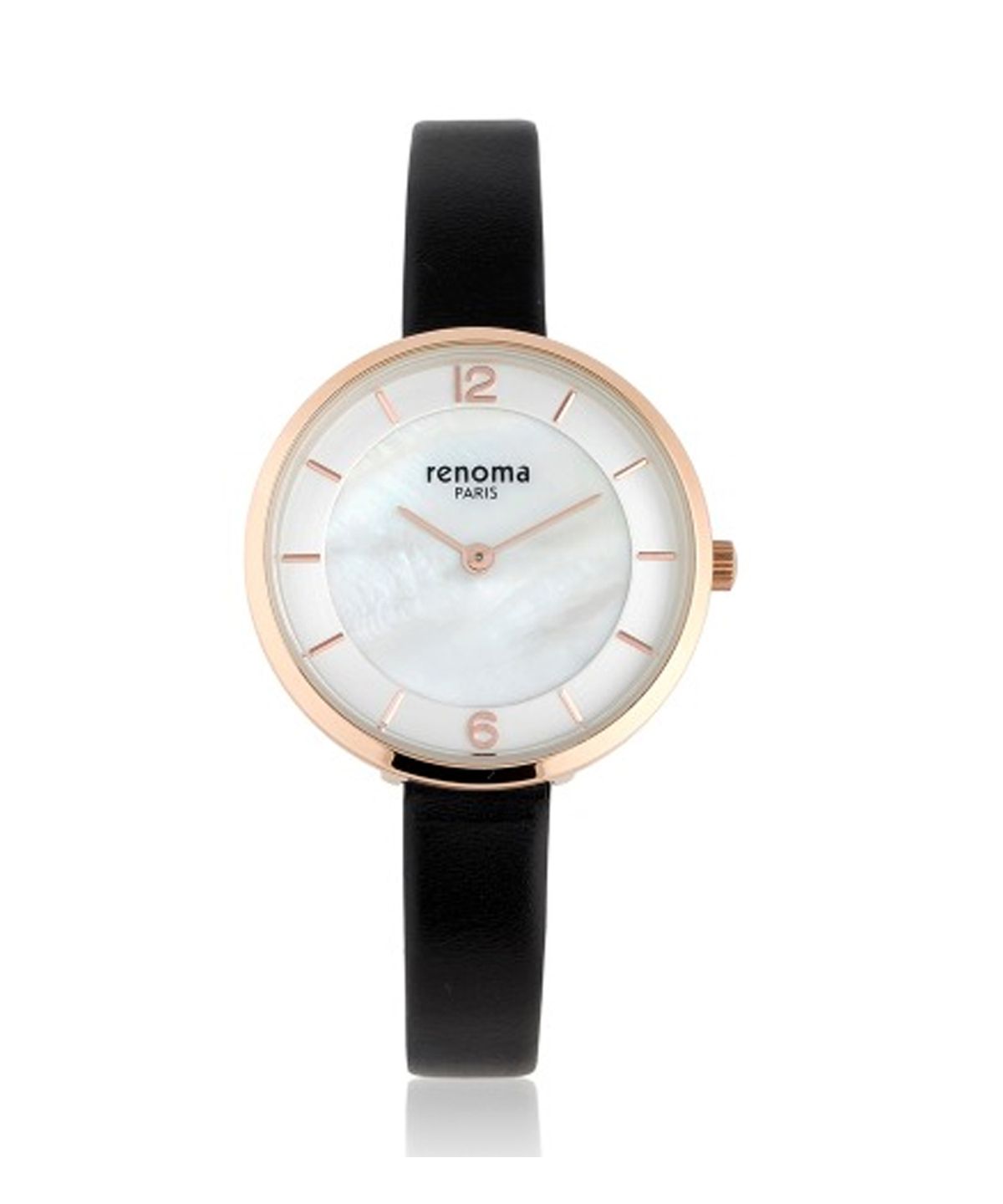 레노마 시계(RENOMA WATCH) 슬림 자개 로즈 블랙 여성 가죽시계 RE525BK