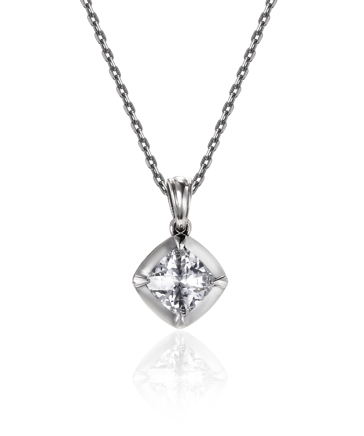 스팅925(STING925) Cushion Claw Set Charm Pendant (White)