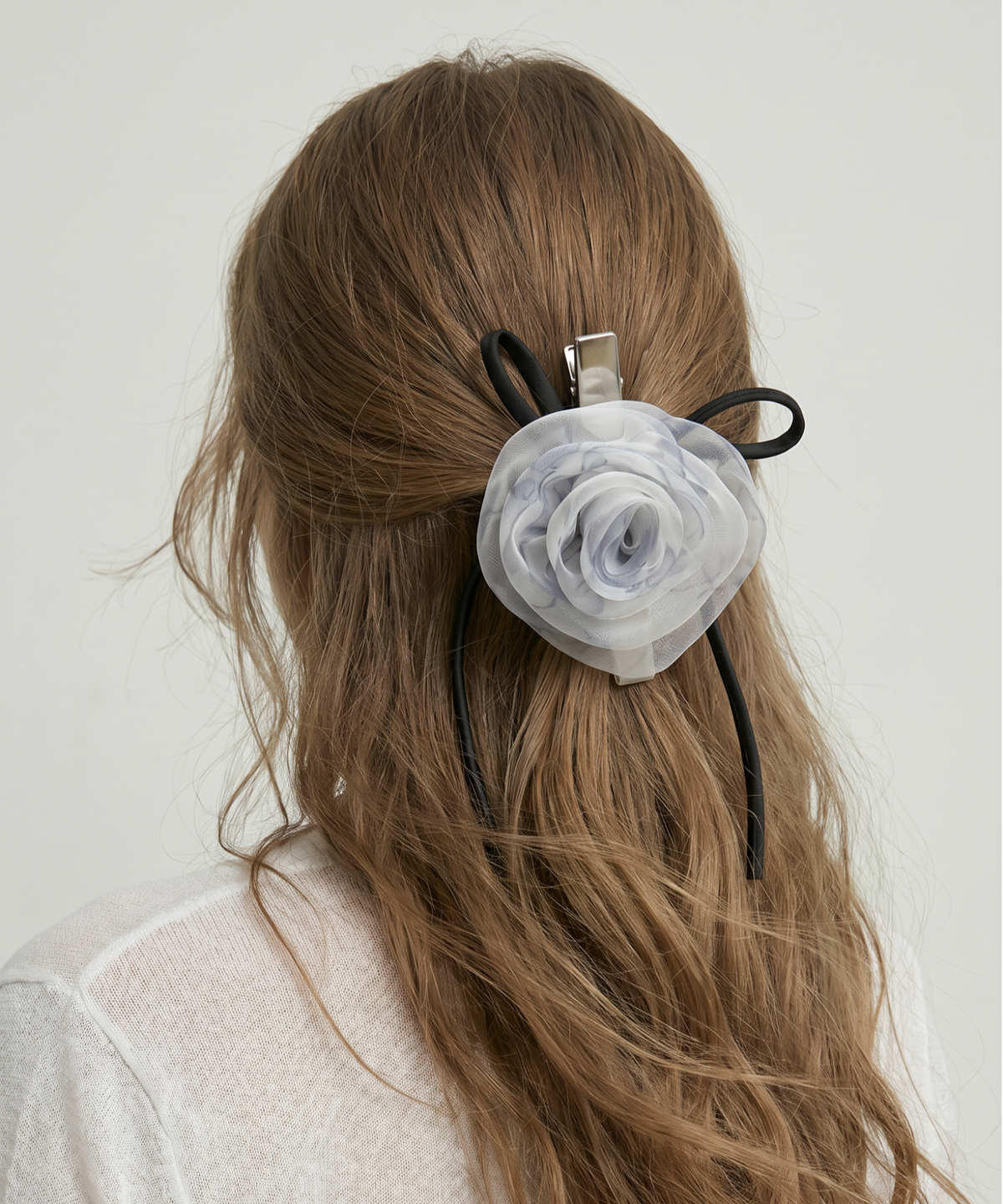 릴리코리(LILYKORI) Chiffon Rose Hair Clip