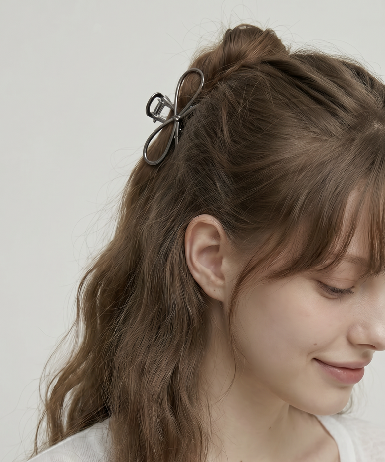 Sleek Metal Ribbon Hair Claw