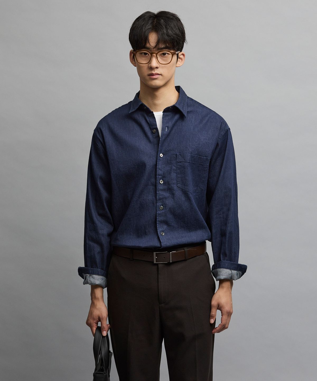에스티코(STCO) Gentlemens Philosophy 6.5oz 소프트 데님 셔츠_생지 (릴렉스핏)_JDSXZ34OSL