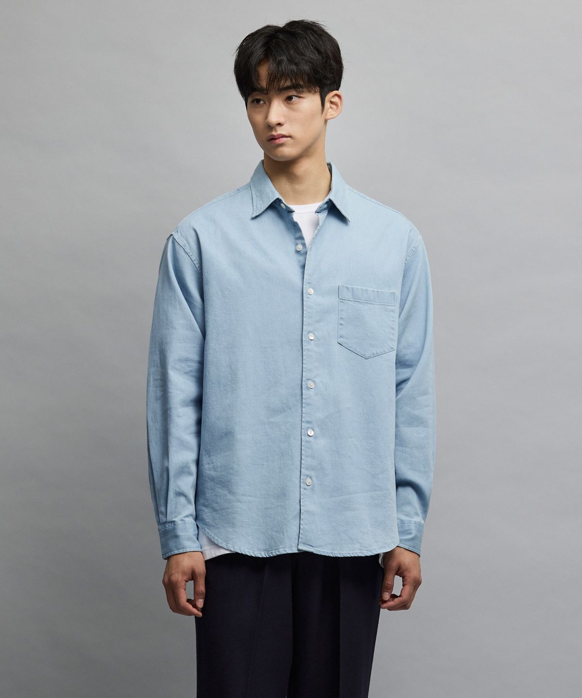 에스티코(STCO) Gentlemens Philosophy 6.5oz 소프트 데님 셔츠_연청 (릴렉스핏)_JDSXZ31OSL