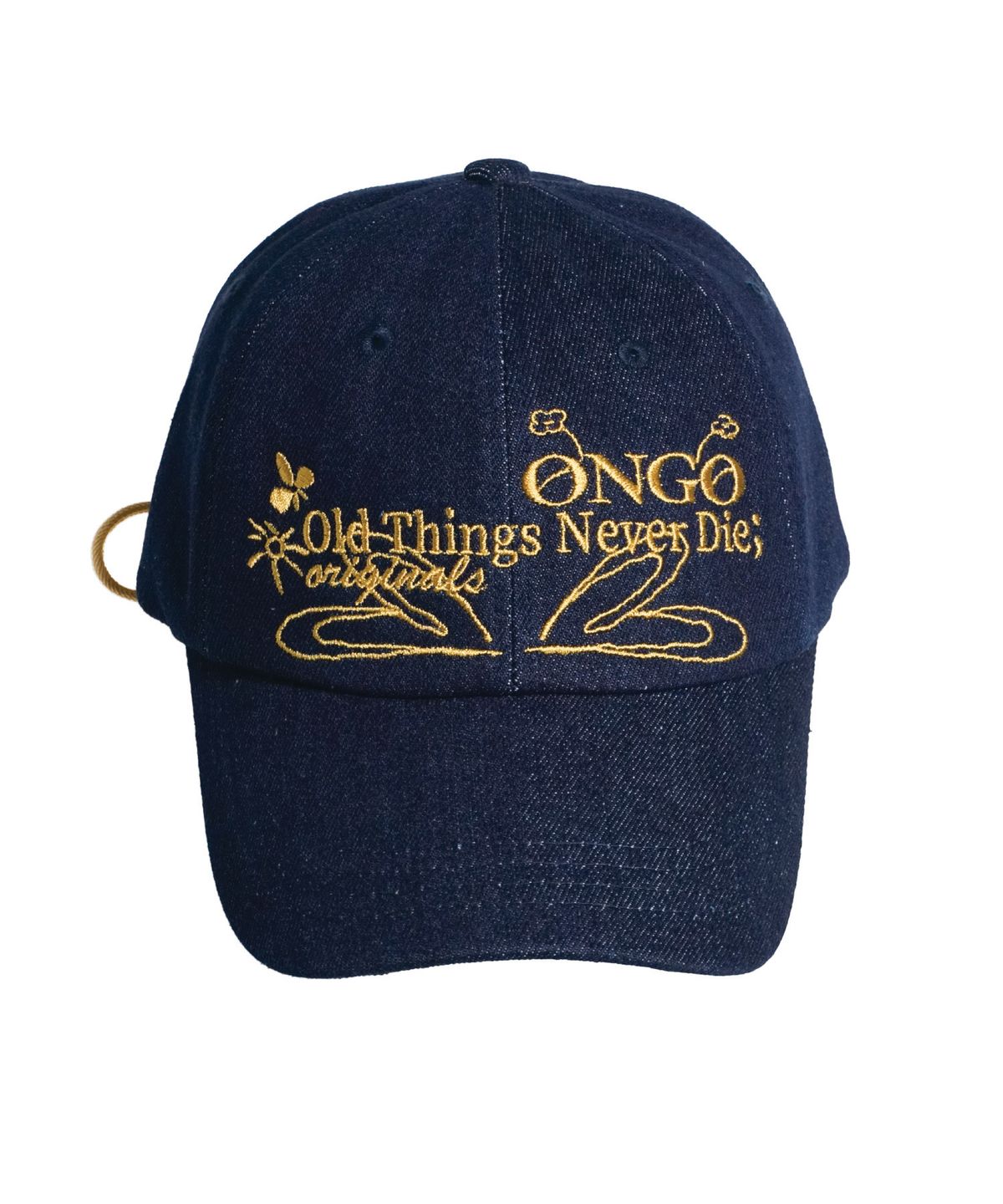 온고(ONGO) DENIM FLOWER KNOT CAP [Indigo]