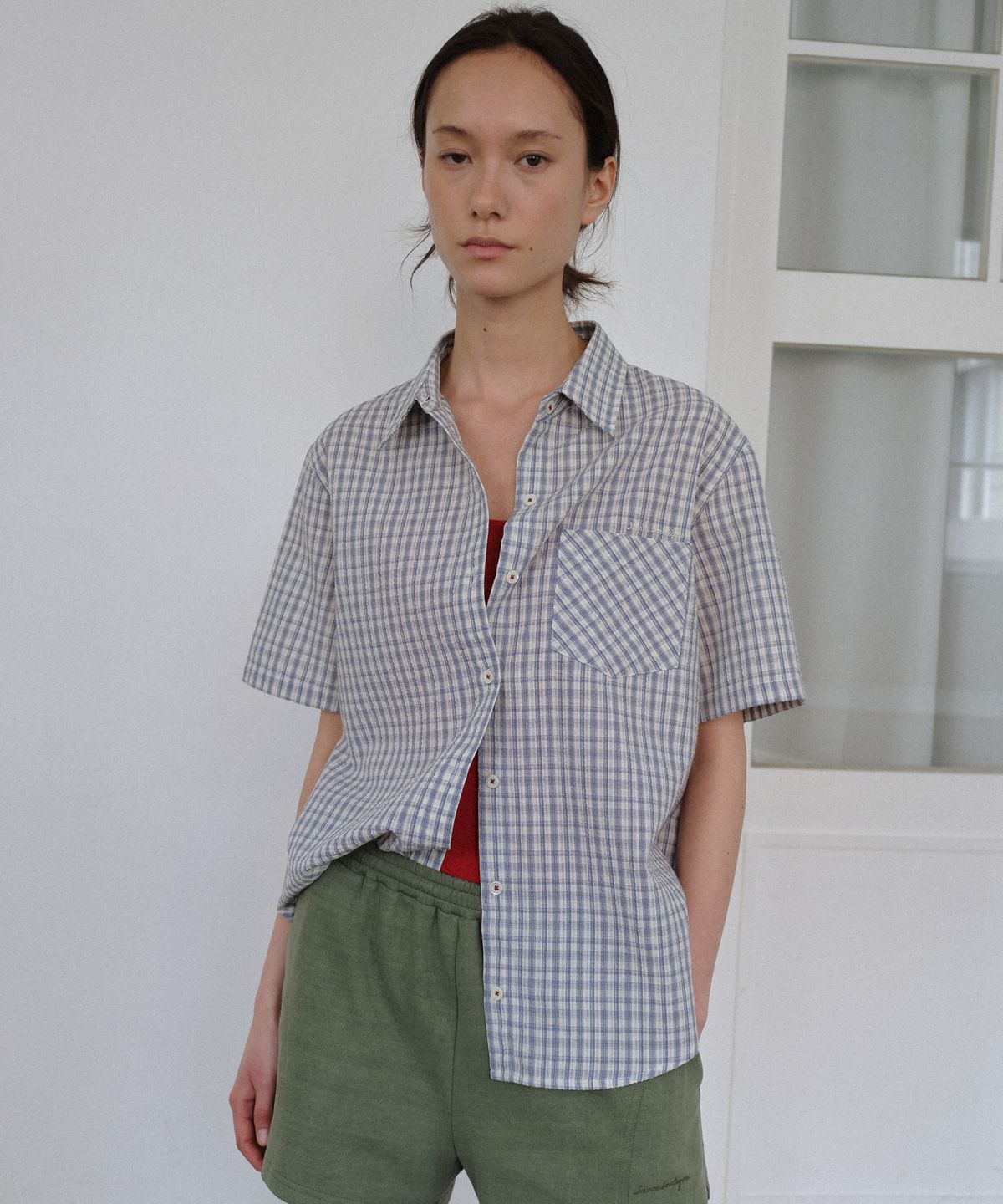 시엔느(SIENNE) Piccolo Check Shirt (Blue)