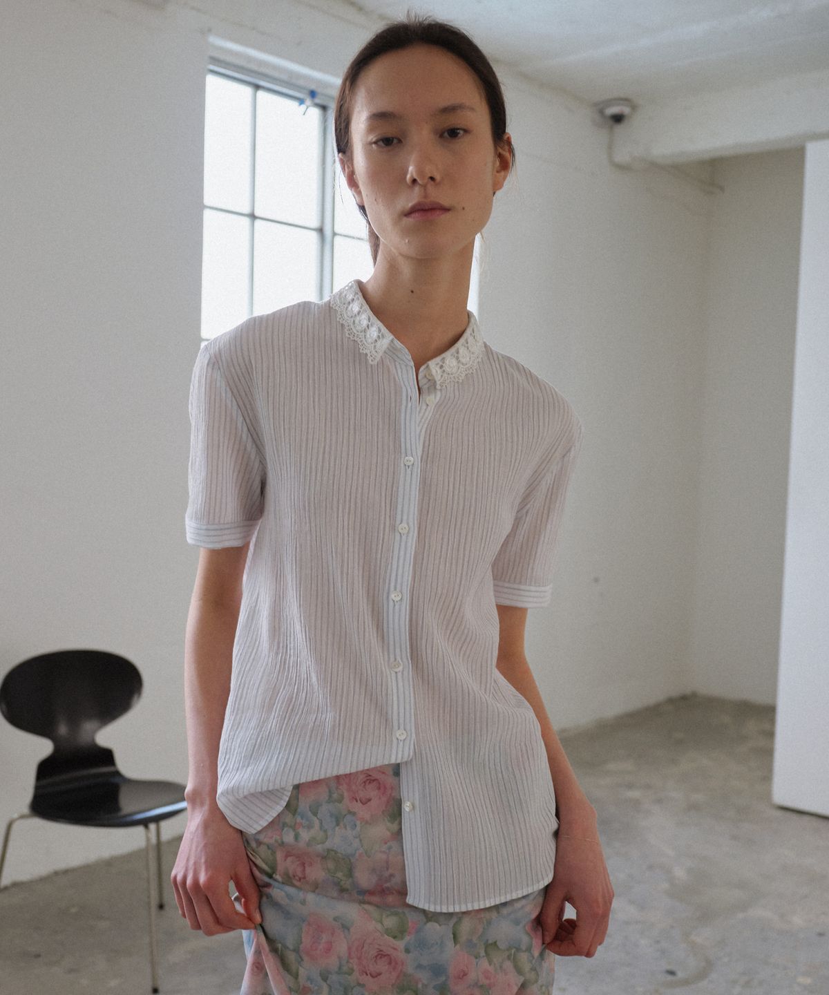 시엔느(SIENNE) Sisi Lace Blouse (Blue)