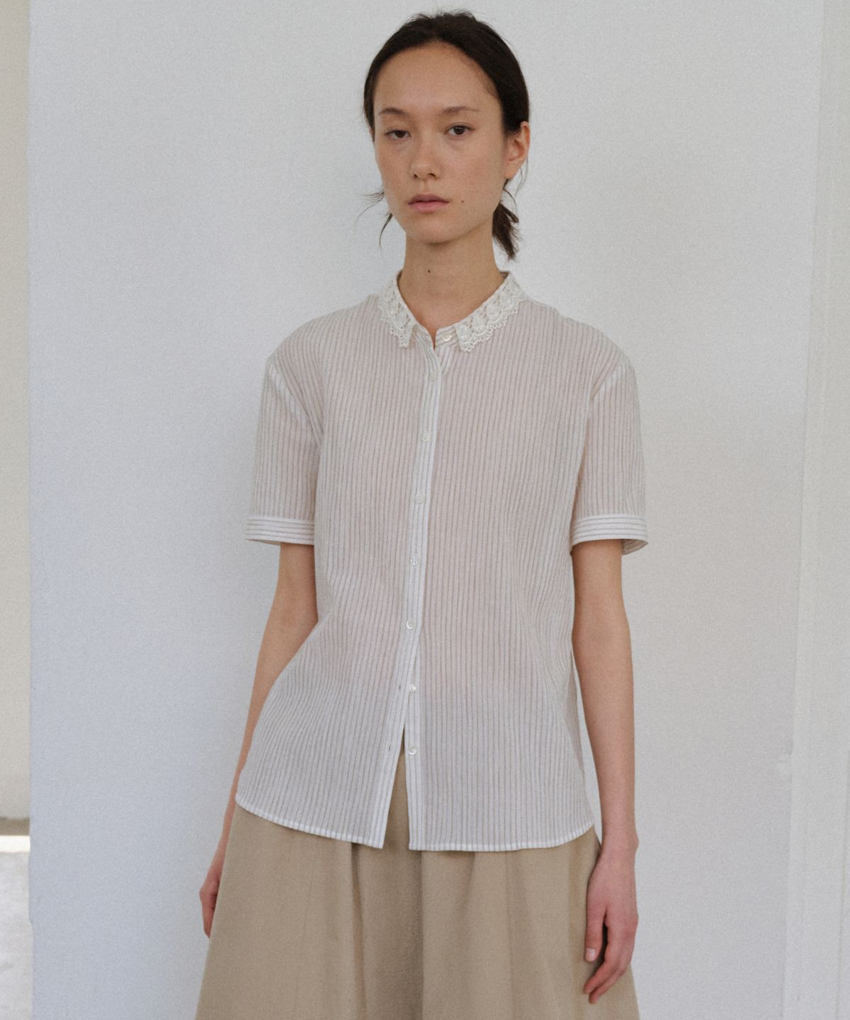 시엔느(SIENNE) Sisi Lace Blouse (Brown)