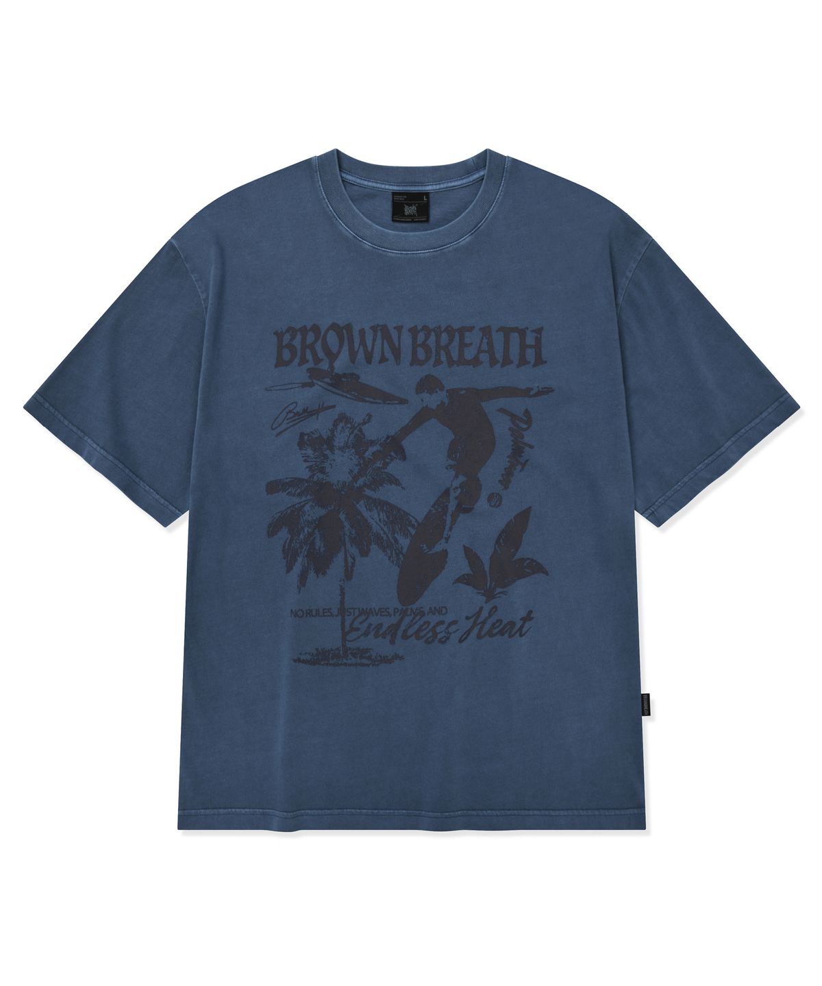브라운브레스(BROWNBREATH) ENDLESS WAVE TEE - BLUE