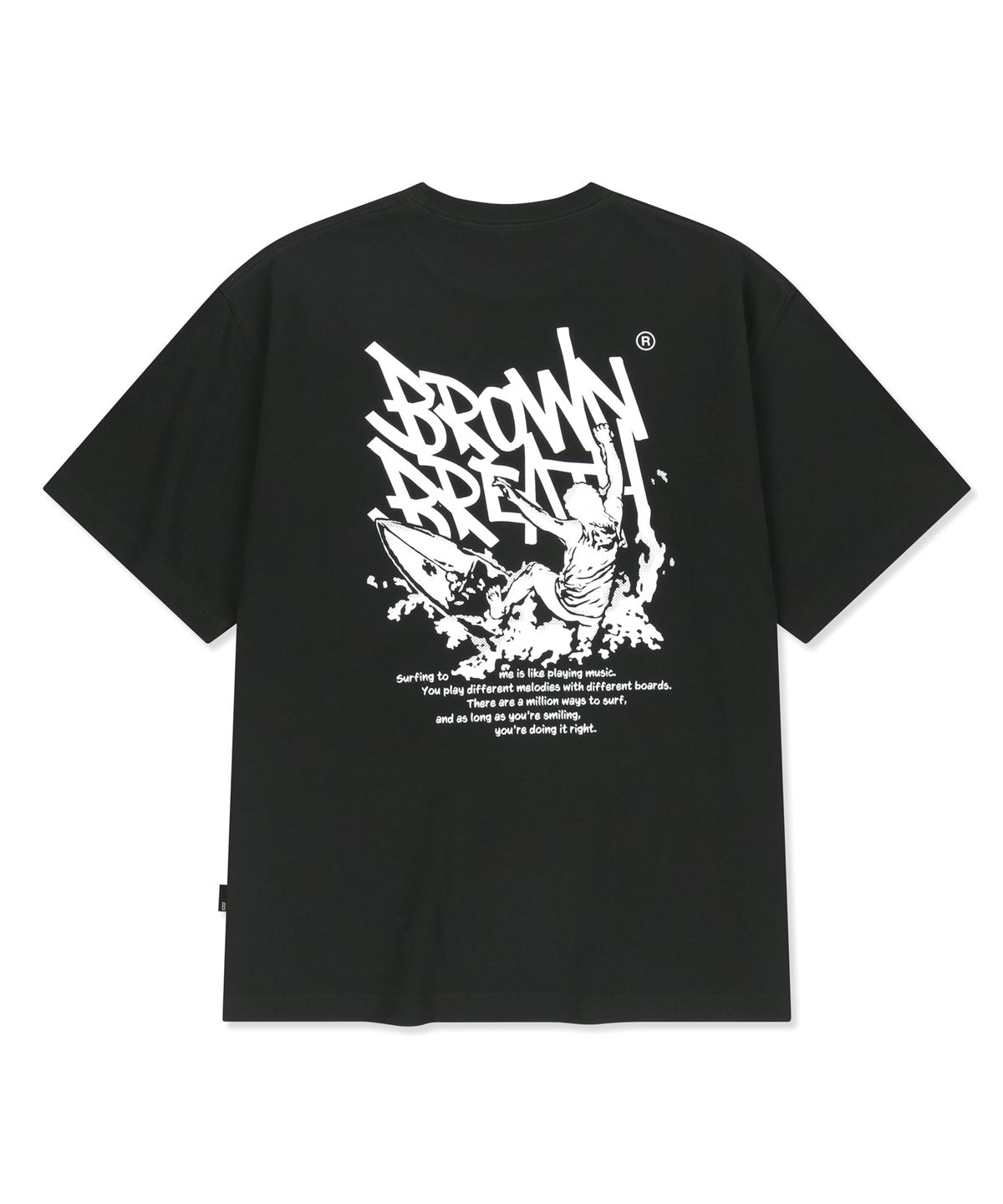 브라운브레스(BROWNBREATH) BB SURFING MESS TAG TEE - BLACK