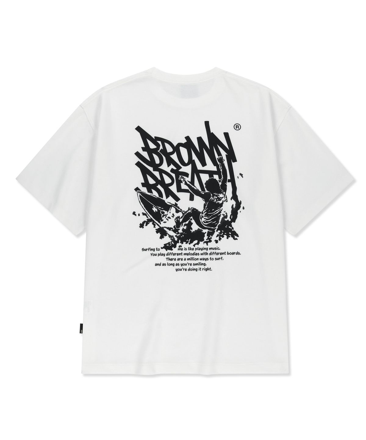 브라운브레스(BROWNBREATH) BB SURFING MESS TAG TEE - WHITE