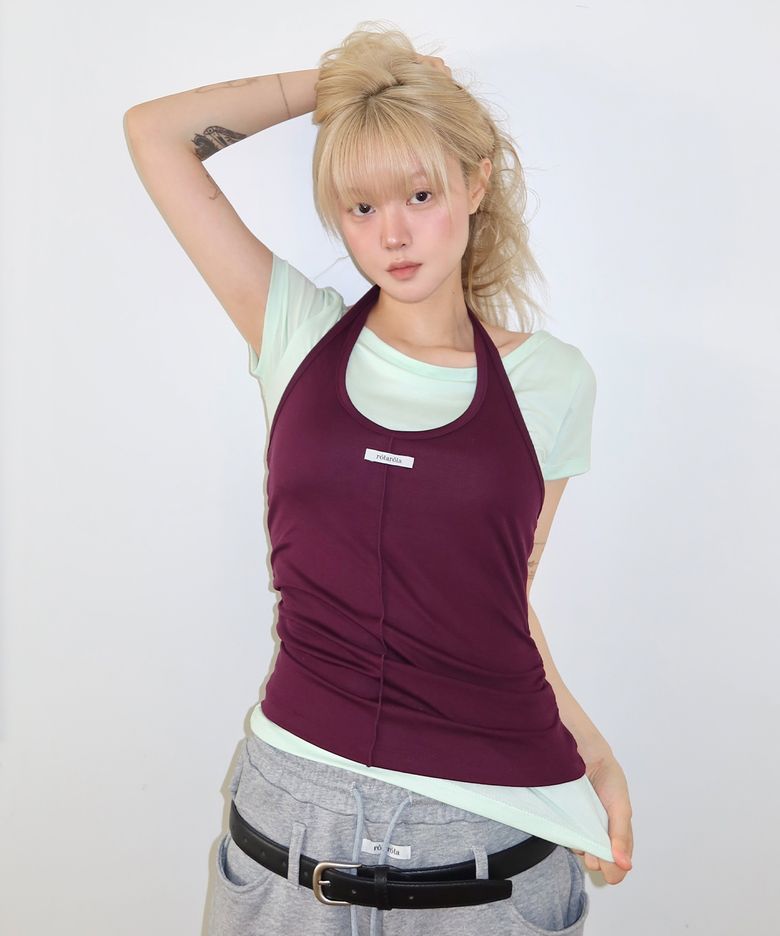 [로라로라X구효민]HALTER LAYERD T-SHIRT SET VI+MT