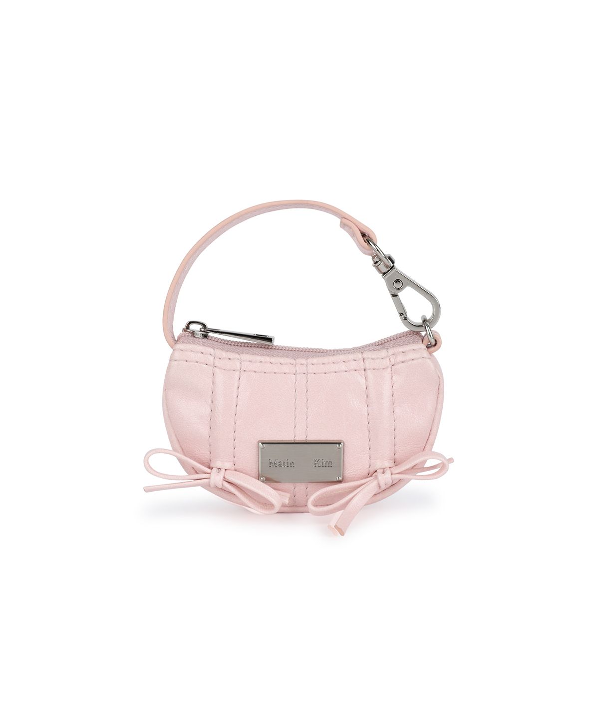 마뗑킴(MATIN KIM) HALF SHIRRING RIBBON CHARM IN LIGHT PINK
