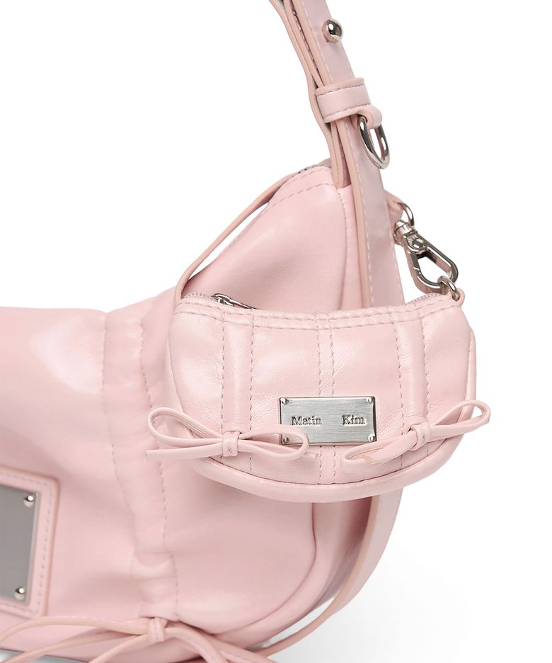 HALF SHIRRING RIBBON CHARM IN LIGHT PINK