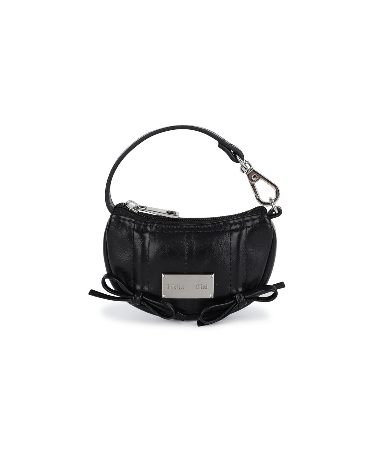 마뗑킴(MATIN KIM) HALF SHIRRING RIBBON CHARM IN BLACK