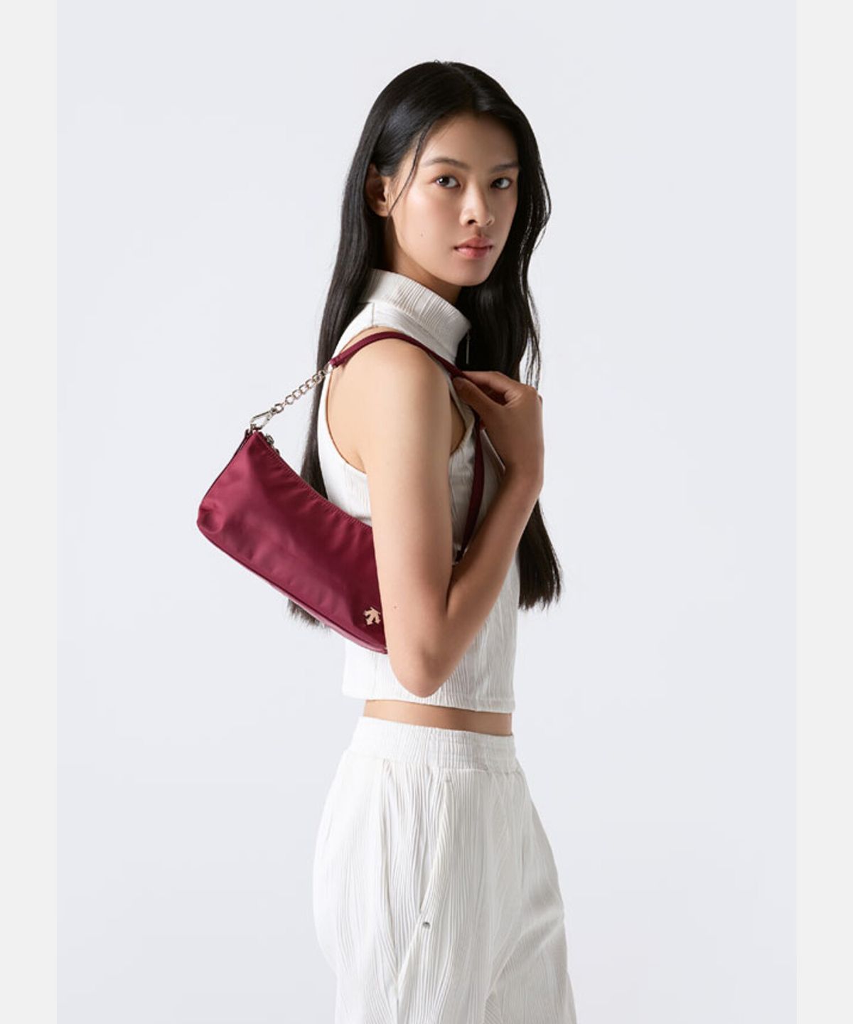 데상트(DESCENTE) 여성 미니 토트백 버건디 SR322UBG71