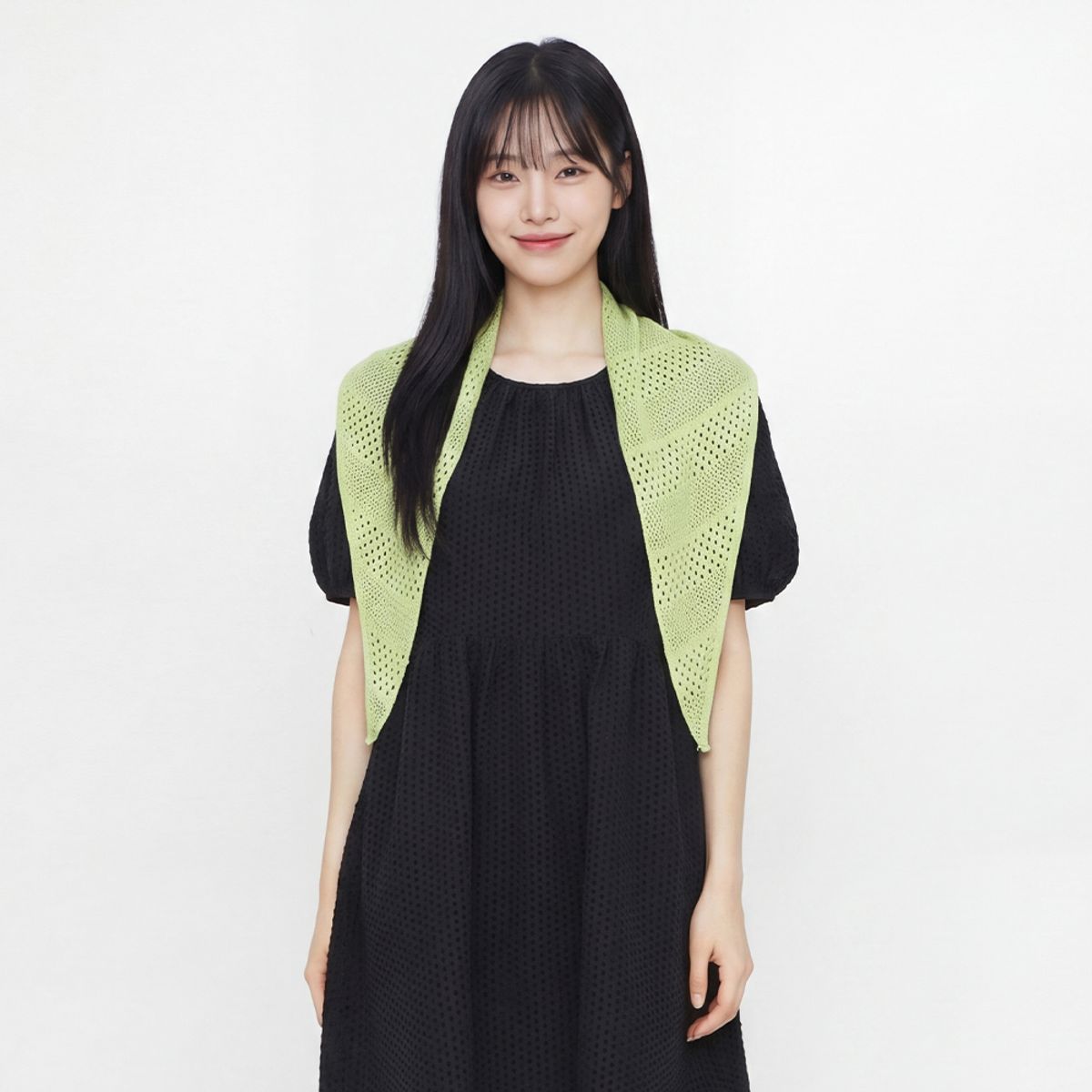 랩(LAP) 크로셰 펀칭 숄 스카프 AS7AM460