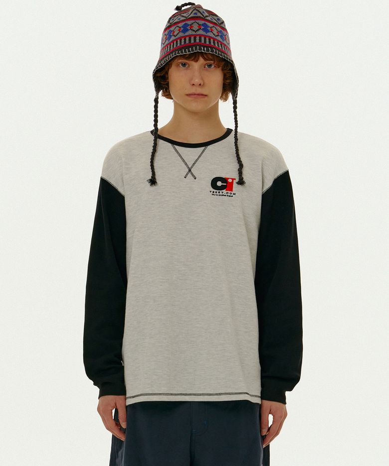 Blink Waffle L/S Tee Melange Gray