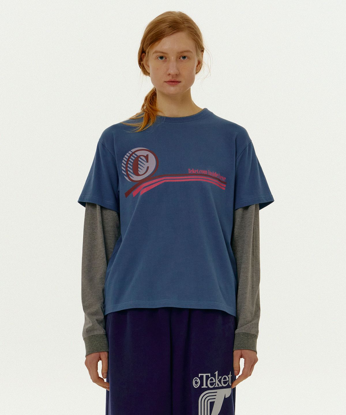 테켓(TEKET) Circle Layered L/S Tee Blue