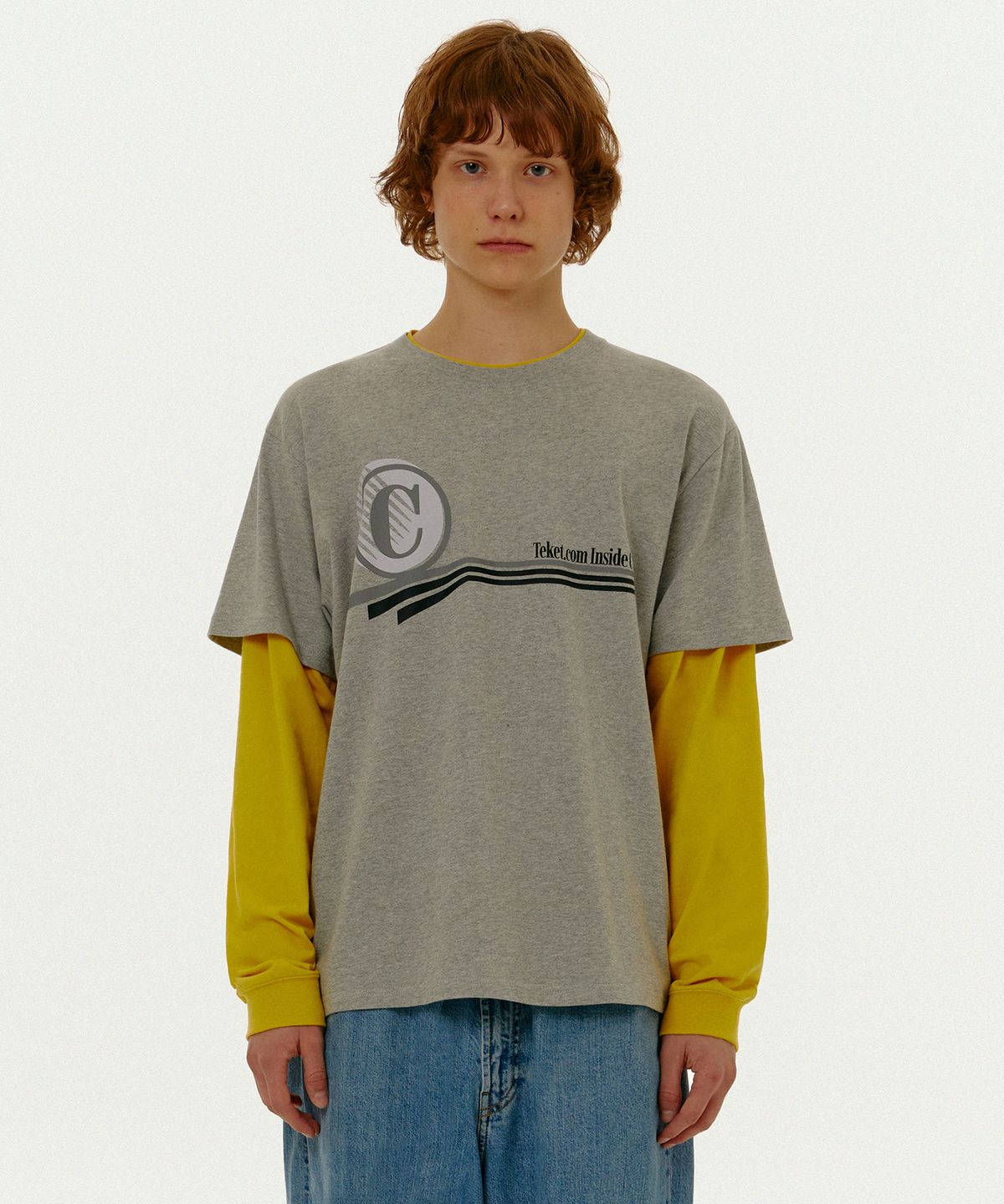 테켓(TEKET) Circle Layered L/S Tee Melange Gray