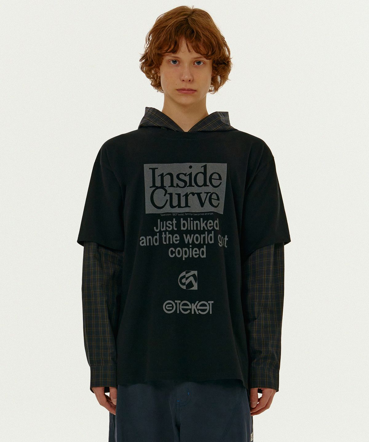 테켓(TEKET) Flicker Layered Hooded Tee Black