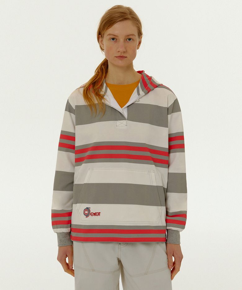 CT Curve Stripe Hooded Tee White