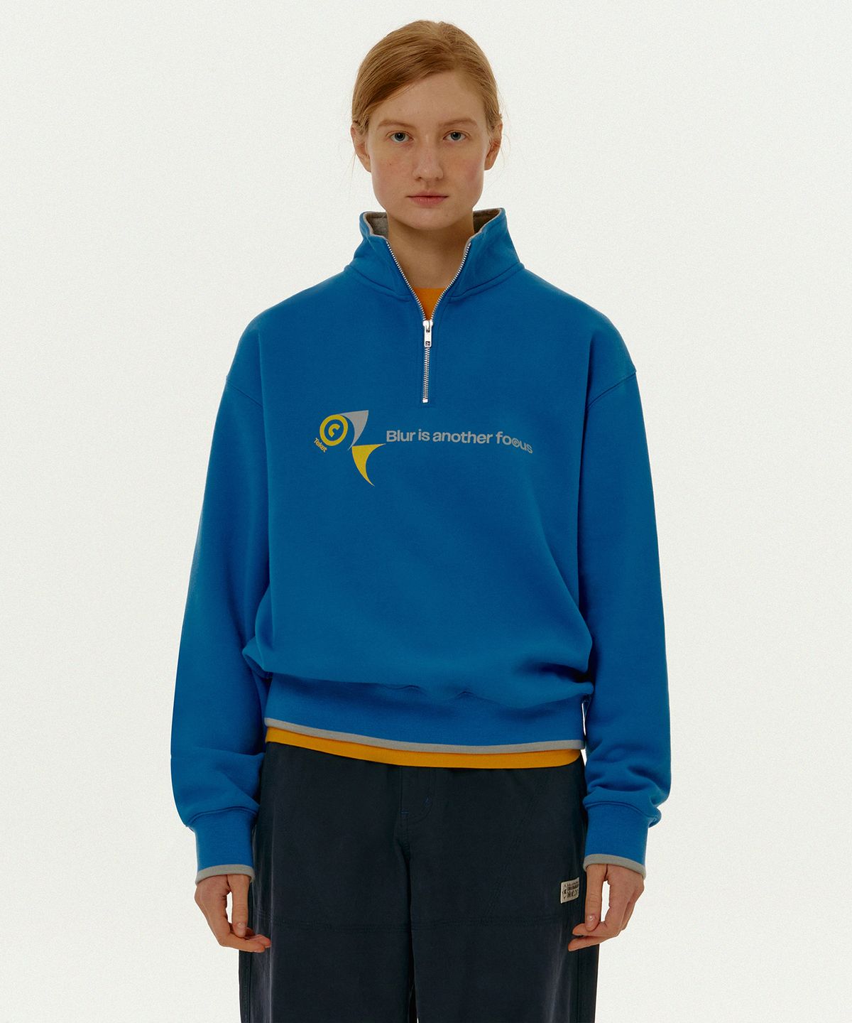 테켓(TEKET) CT Twist Half Zip-Up Sweatshirt Blue